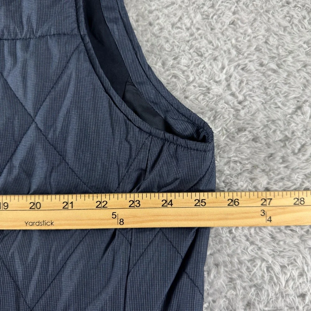 Tommy Bahama Mens XL Blue Quilted Full Zip Vest Diamond Pattern‎ Brown Trim